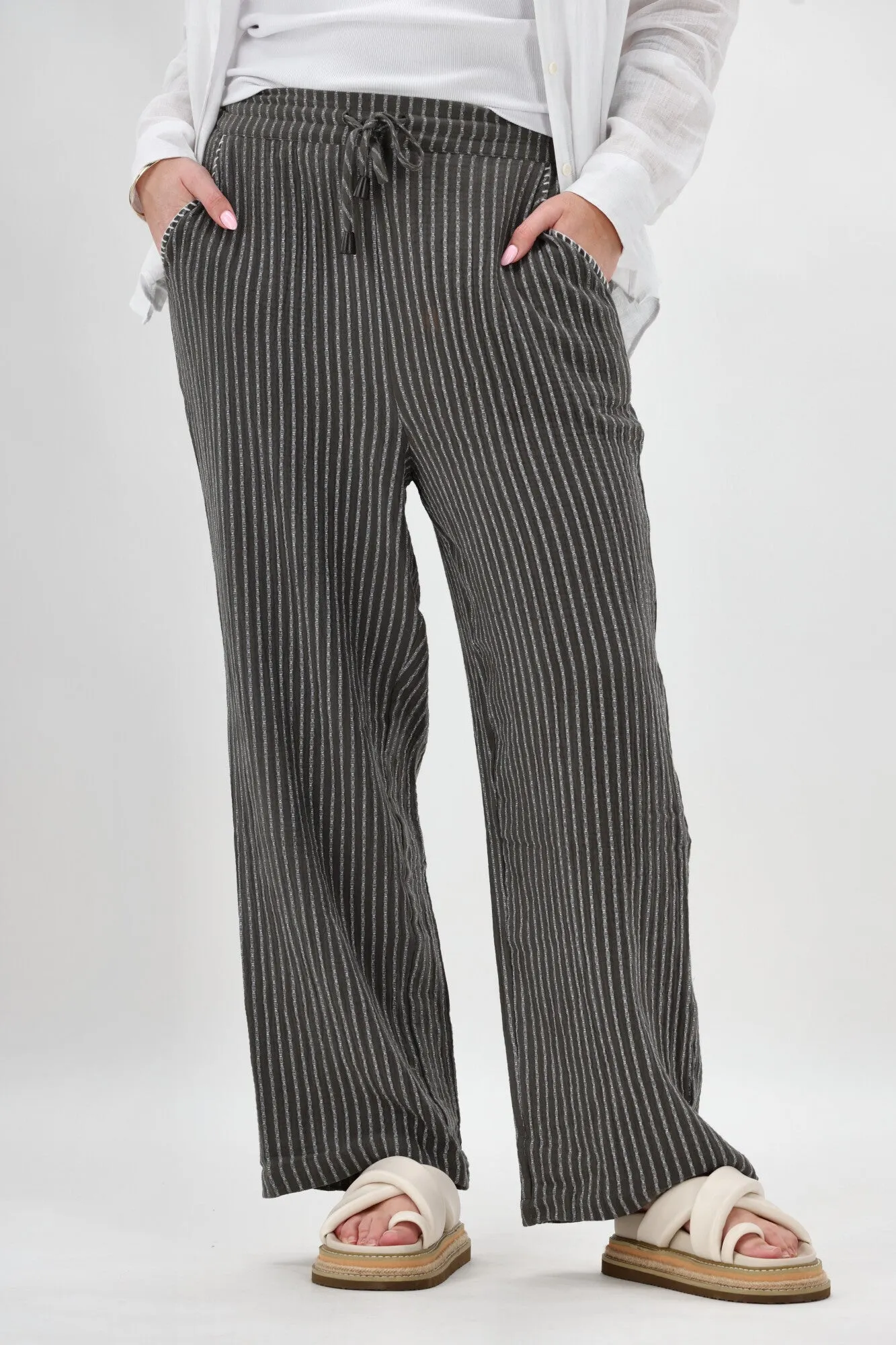 Sunday Boho Josie Pant Khaki Stripe sold by Shine On product image thumbnail 2