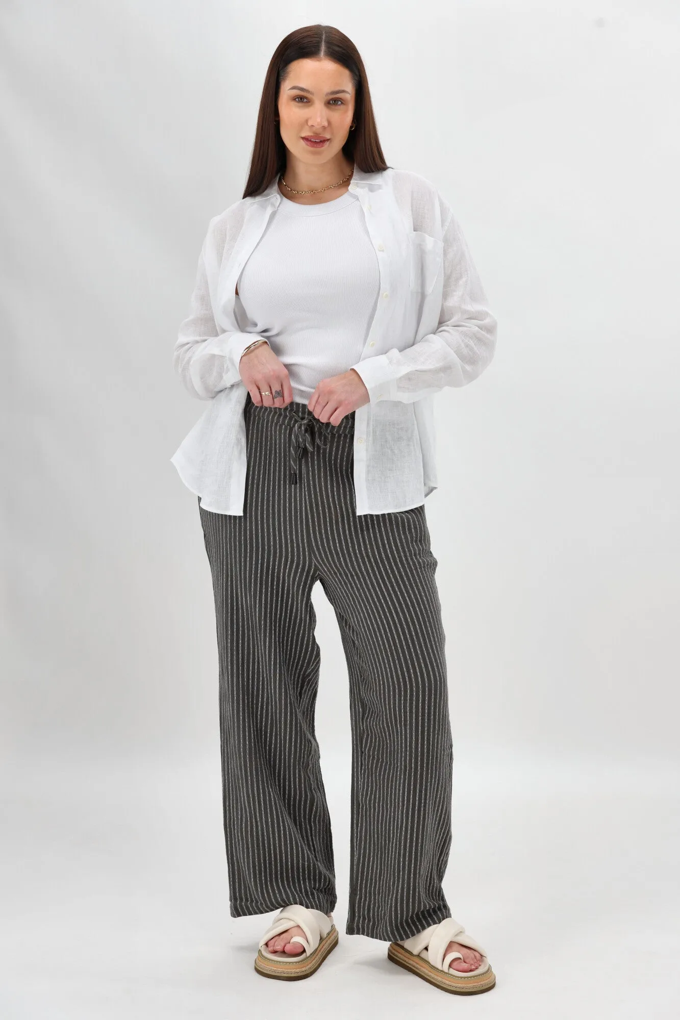 Sunday Boho Josie Pant Khaki Stripe sold by Shine On product image thumbnail 5