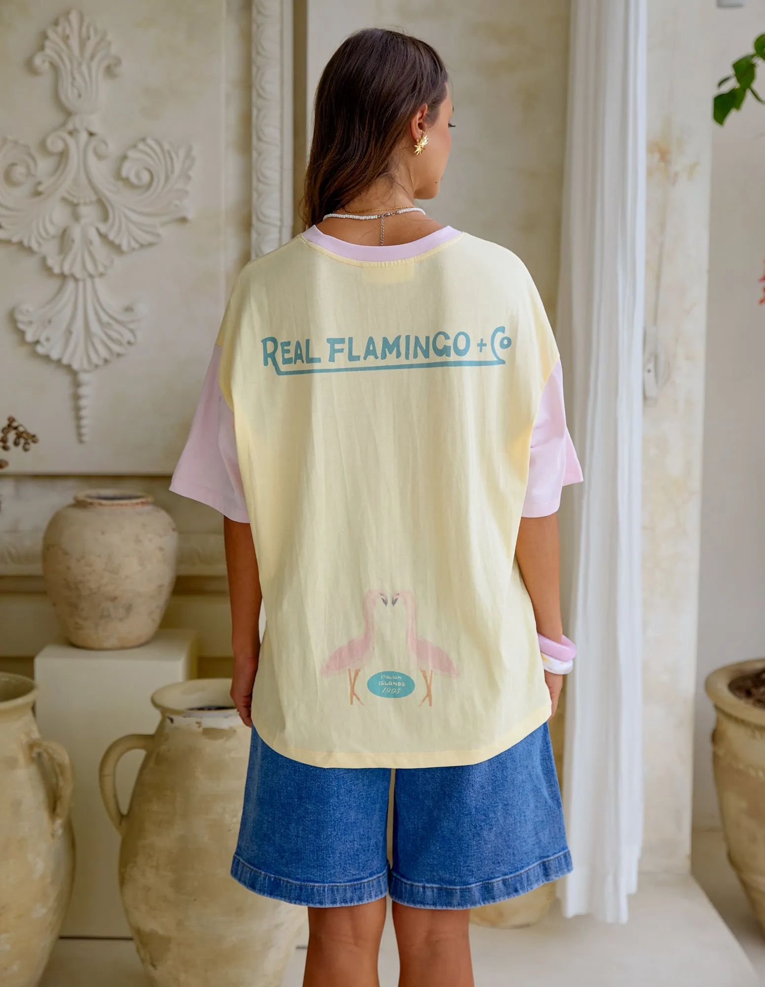 Foxwood Real Flamingo Tee Lemon & Pink sold by Shine On product image thumbnail 3