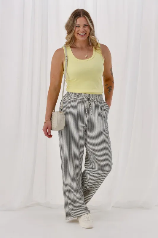 Shine On Label Tazelyn Wide Leg Pant Midnight Natural Stripe sold by Shine On