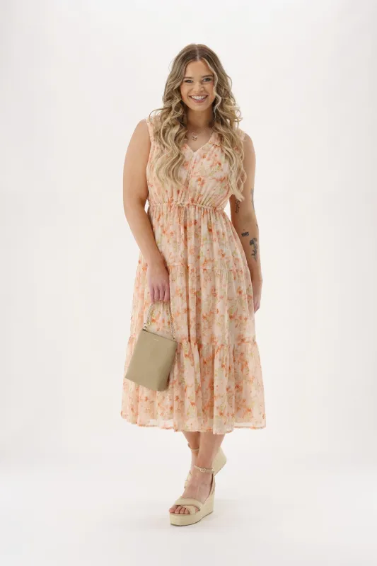 Celebration By Shine On Phoebe Dress Pastel Floral Metallic sold by Shine On