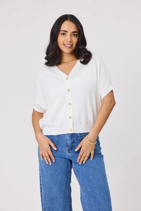 Shine On Label Zosia Batwing Cardigan White sold by Shine On