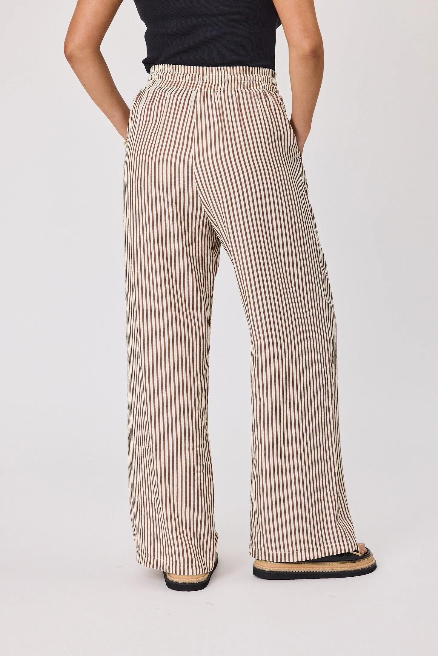 Shine On Label Ravi Wide Leg Pants Chocolate Stripe sold by Shine On product image thumbnail 4