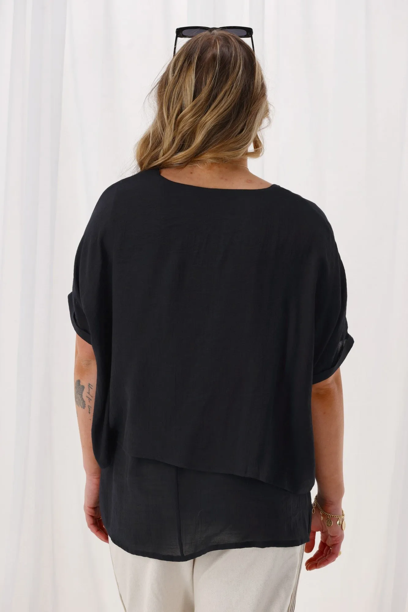 Sunday Boho Nova Layered Top Black sold by Shine On product image thumbnail 5