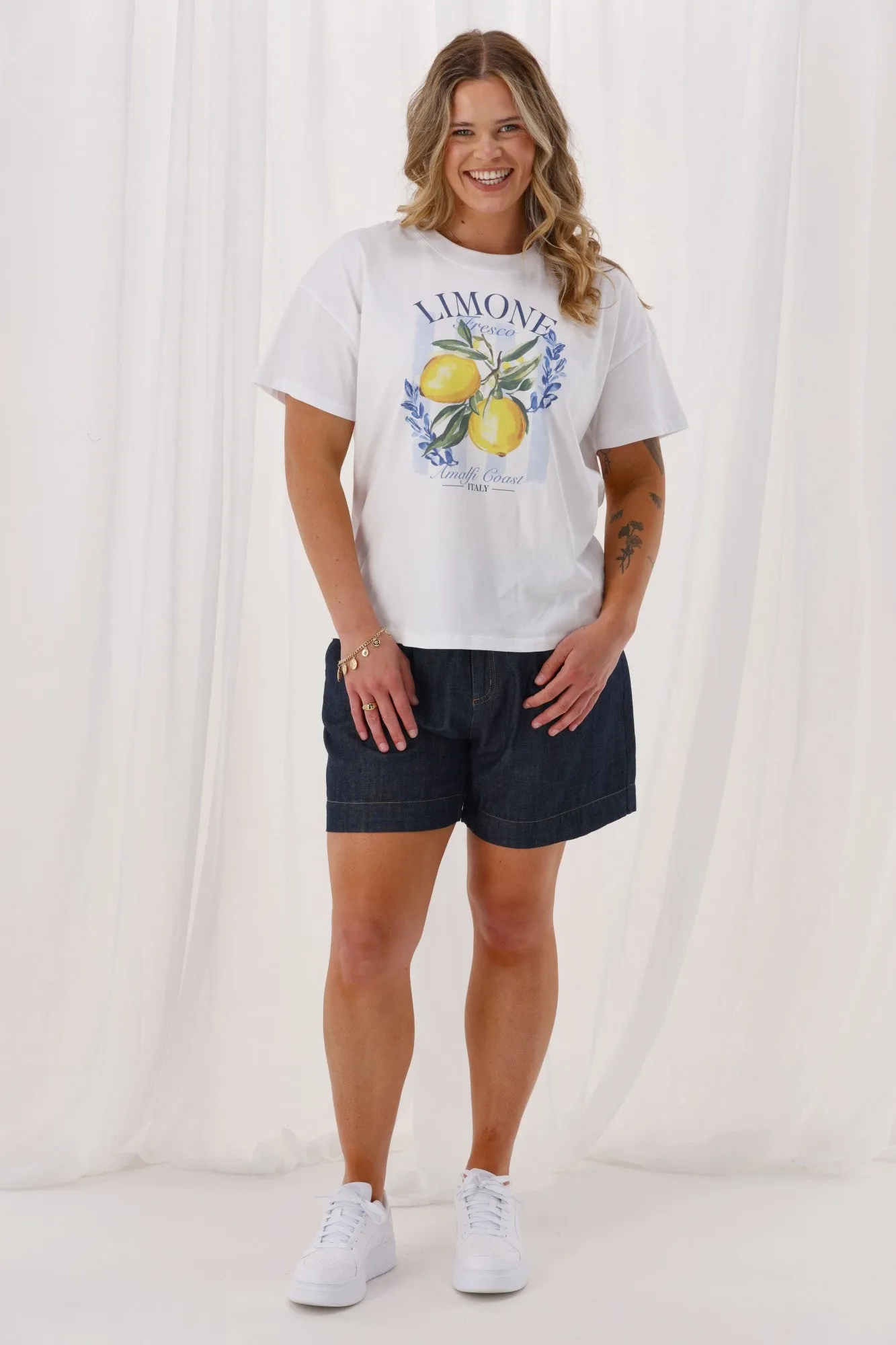 Shine On Label Lemonade Tee Lemon And Blue Print sold by Shine On product image thumbnail 5
