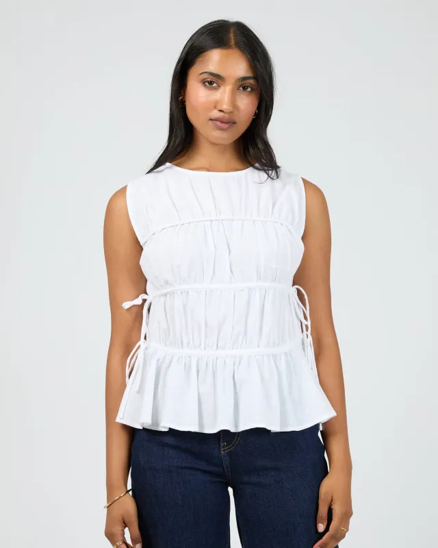 All About Eve Lou Lou Tie Top White sold by Shine On