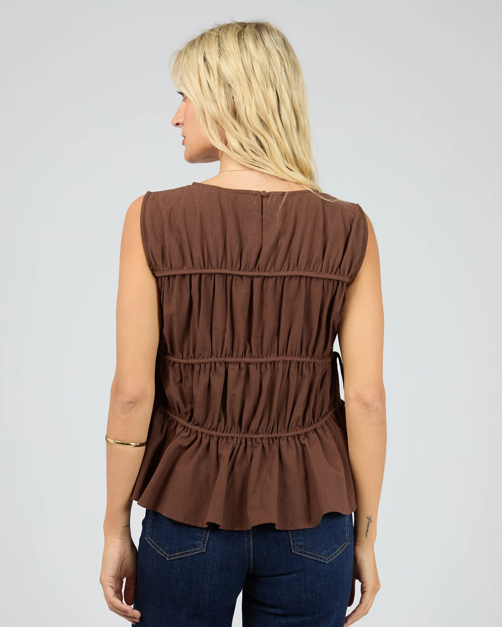 All About Eve Lou Lou Tie Top Brown sold by Shine On product image thumbnail 5