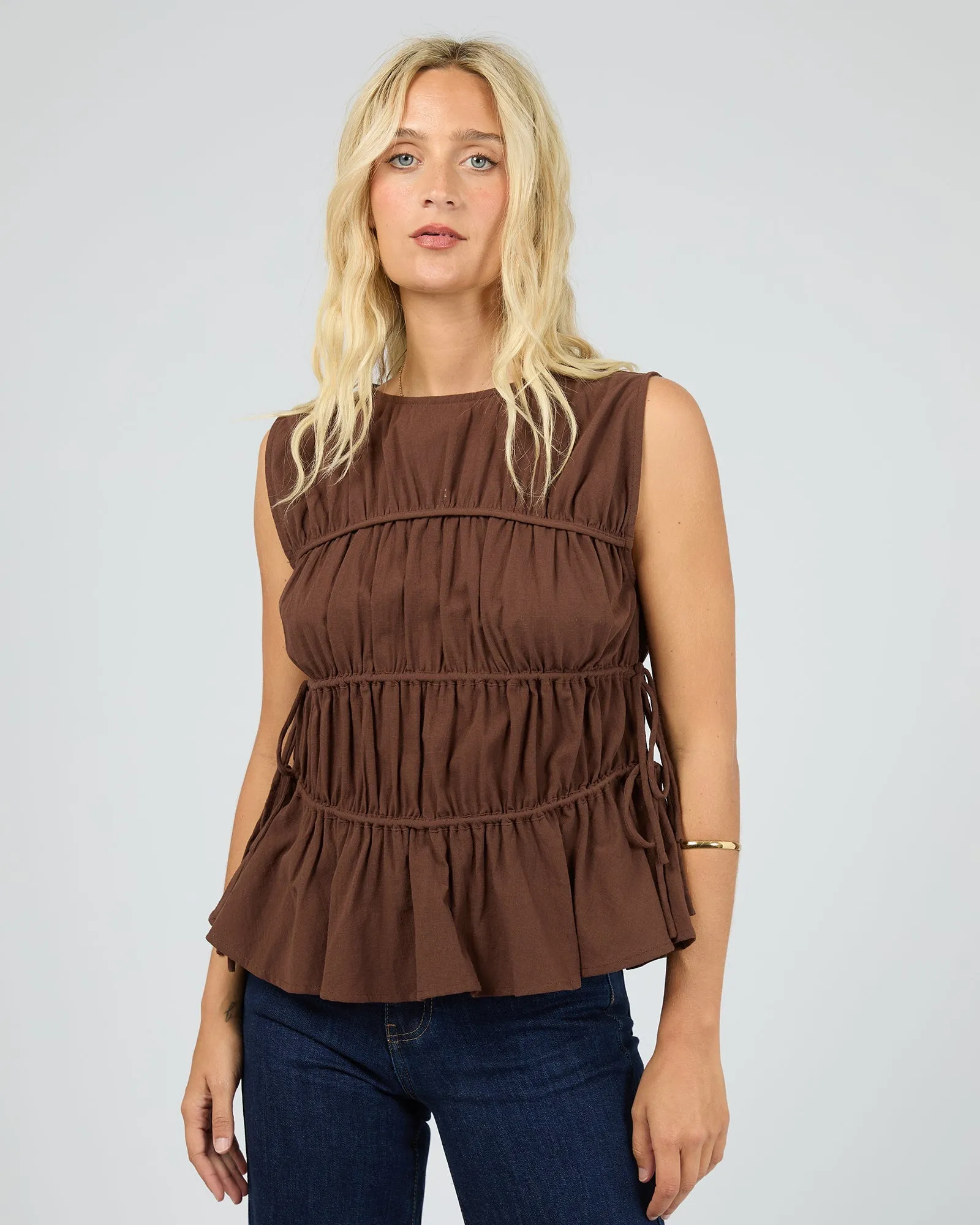 All About Eve Lou Lou Tie Top Brown sold by Shine On