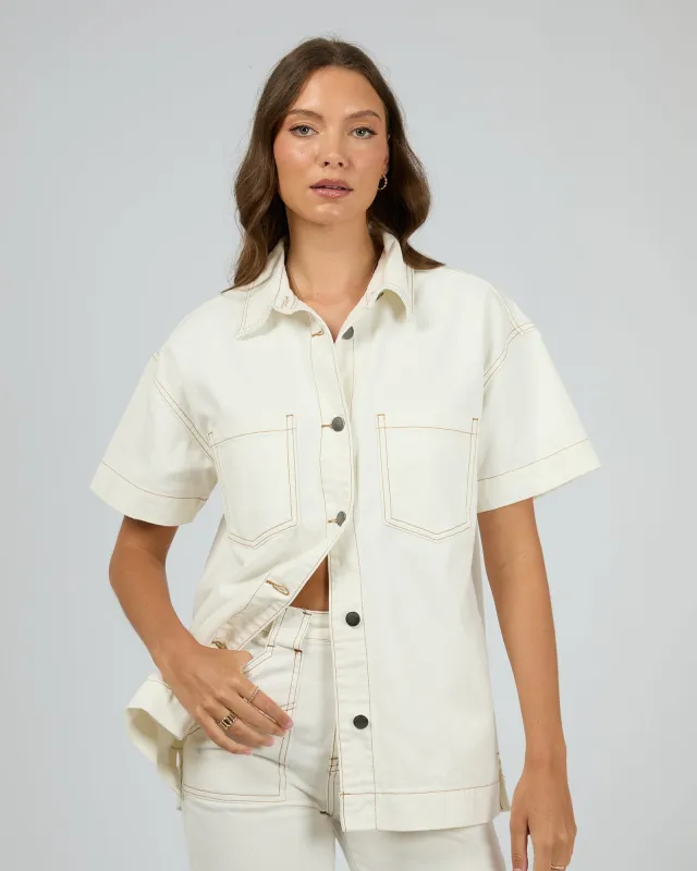 All about Eve Simi Denim Shirt Vintage White sold by Shine On