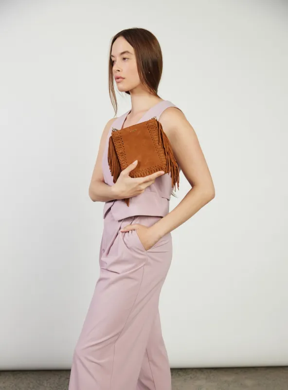 Saben Coco Mini Bag Suede + Fringe Tan sold by Shine On