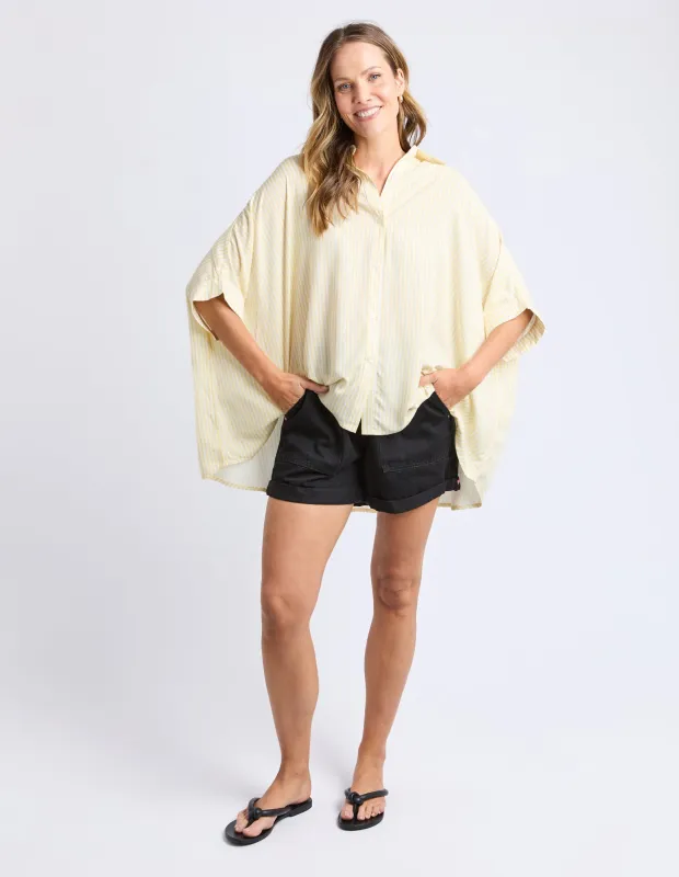 Elm Luna Shirt Pale Banana Stripe sold by Shine On