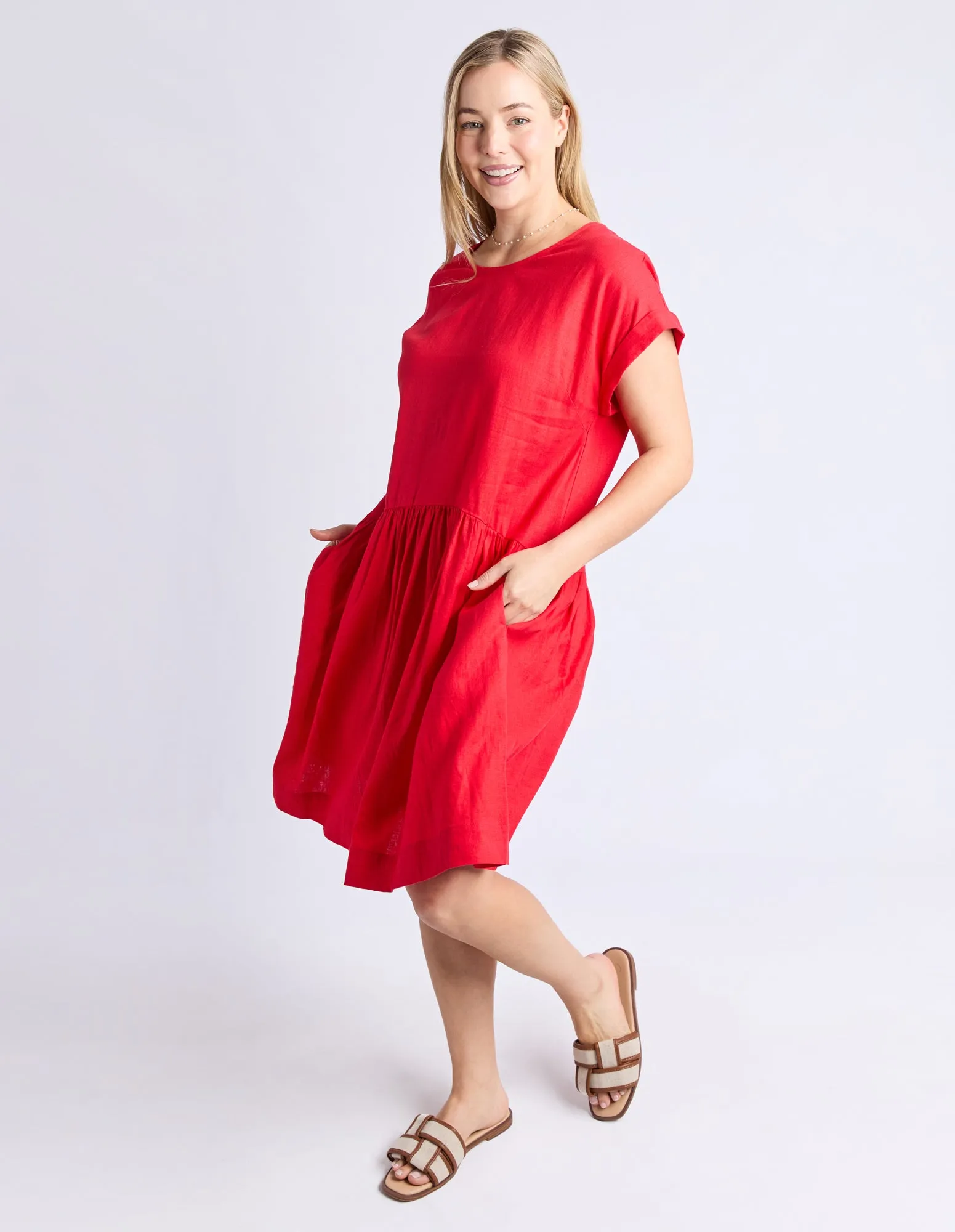 Elm Sunset Hour Solid Dress Poppy sold by Shine On product image thumbnail 2