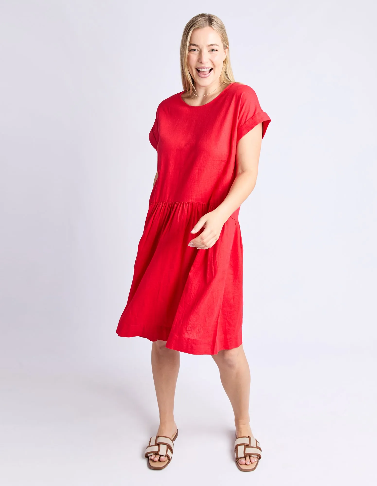 Elm Sunset Hour Solid Dress Poppy sold by Shine On