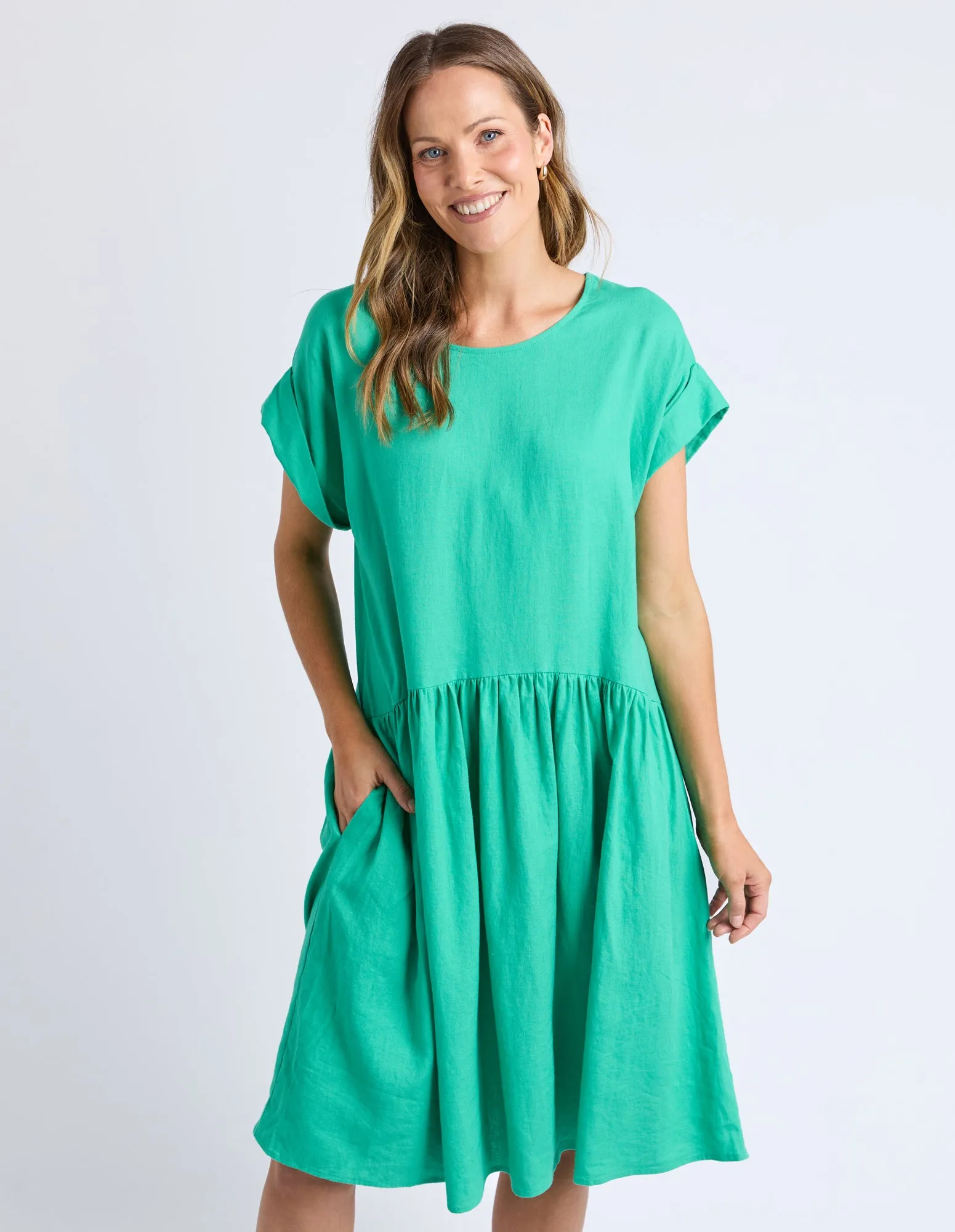 Elm Sunset Hour Solid Dress Gumdrop Green sold by Shine On product image thumbnail 2