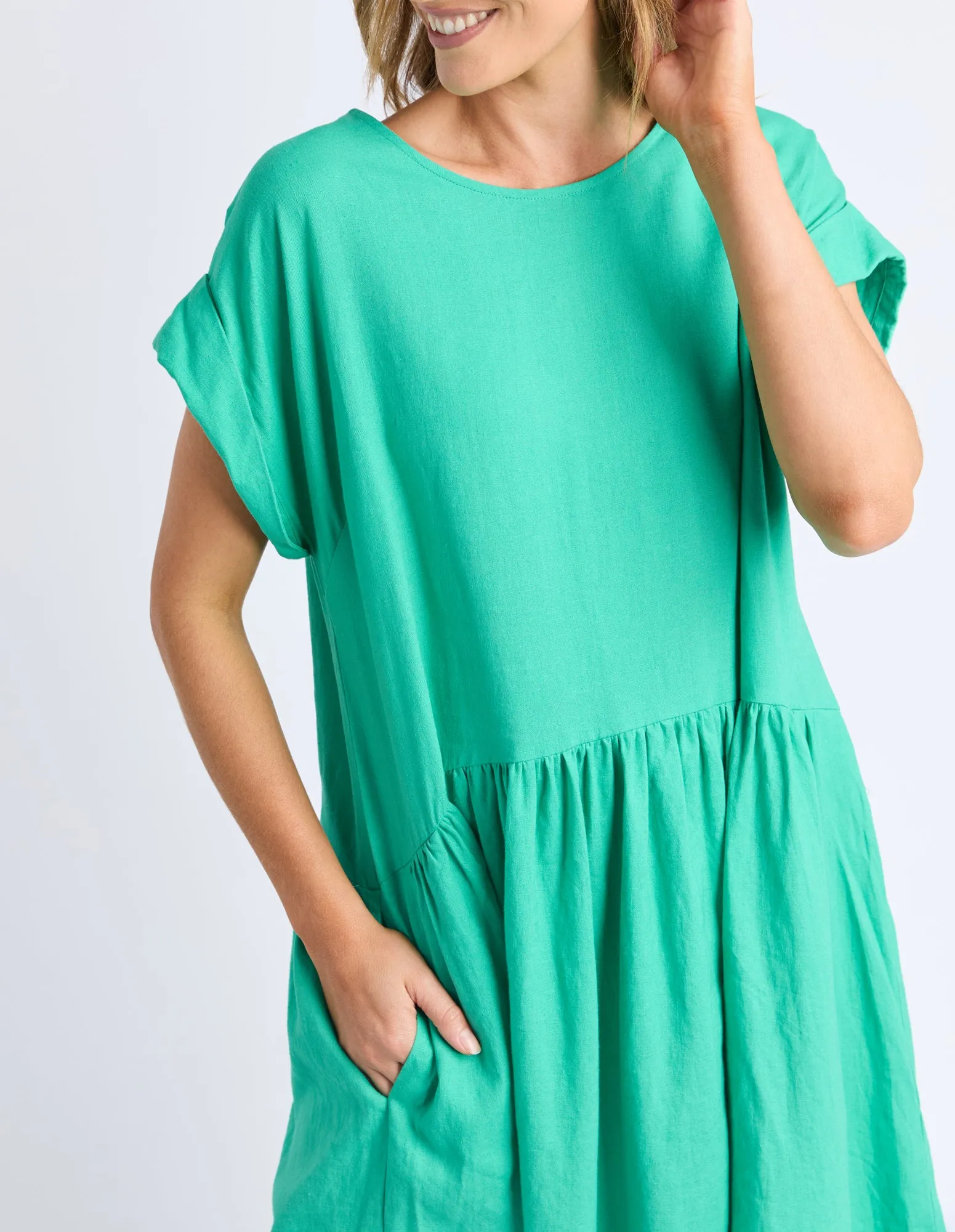 Elm Sunset Hour Solid Dress Gumdrop Green sold by Shine On product image thumbnail 4