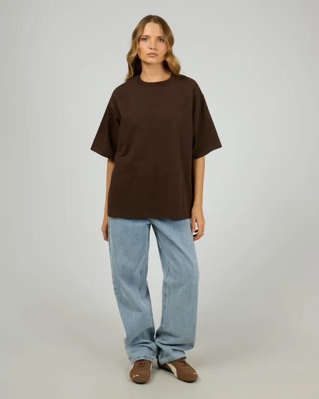 Silent Theory Core Oversized Tee Chocolate sold by Shine On