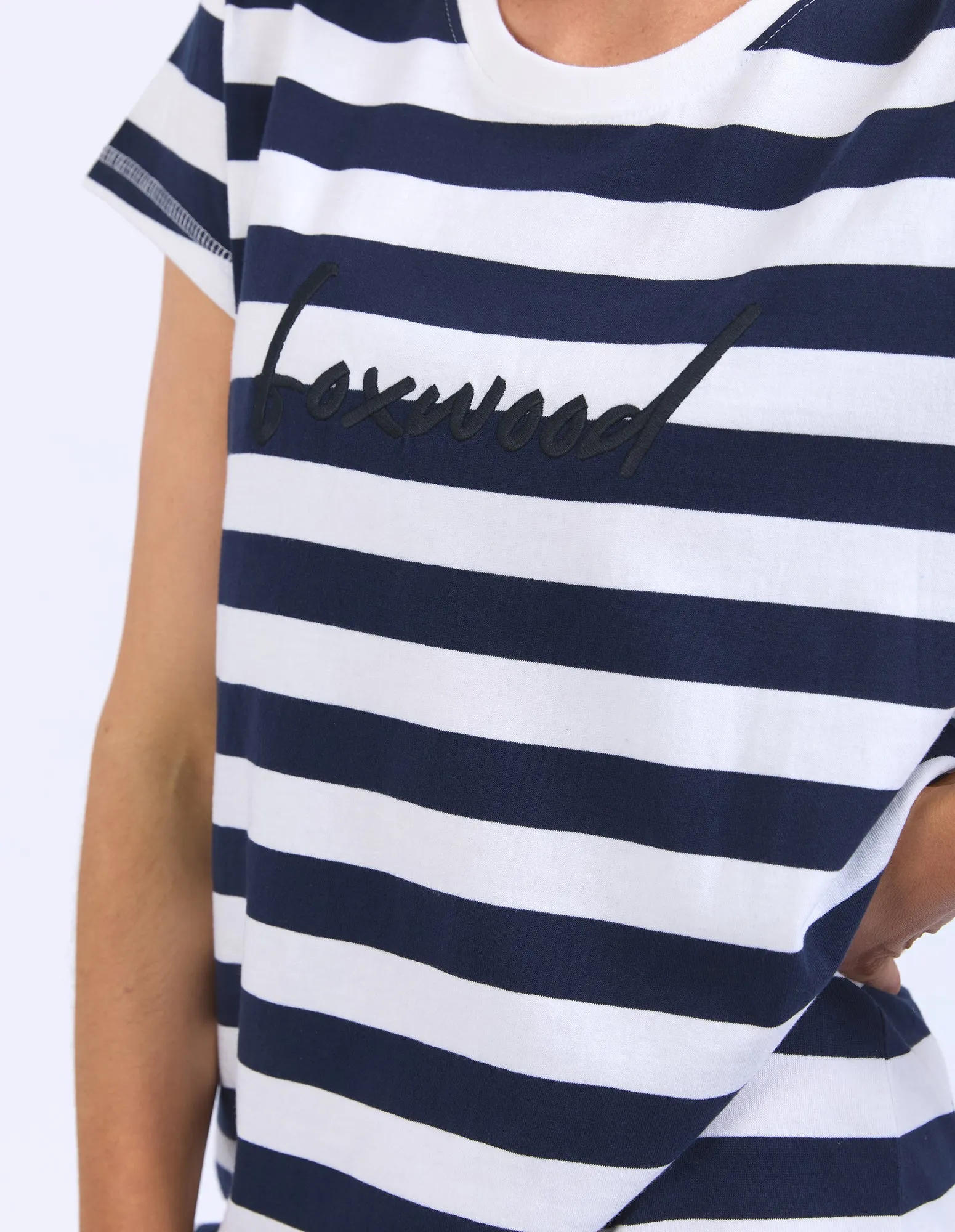 Foxwood Signature Tee Dress Navy White Stripe sold by Shine On product image thumbnail 3
