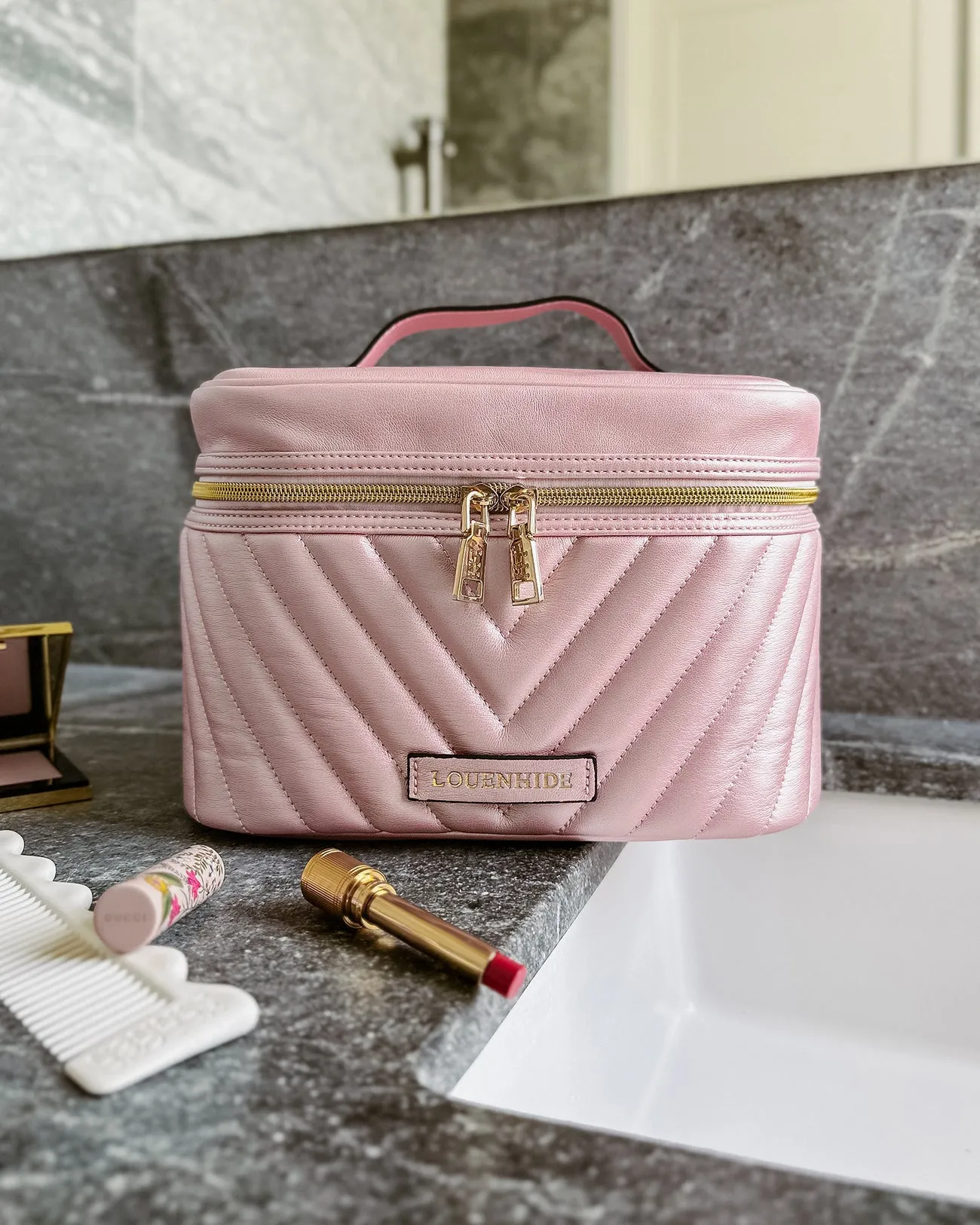 Louenhide Amalfi Cosmetic Case Pearl Pink sold by Shine On