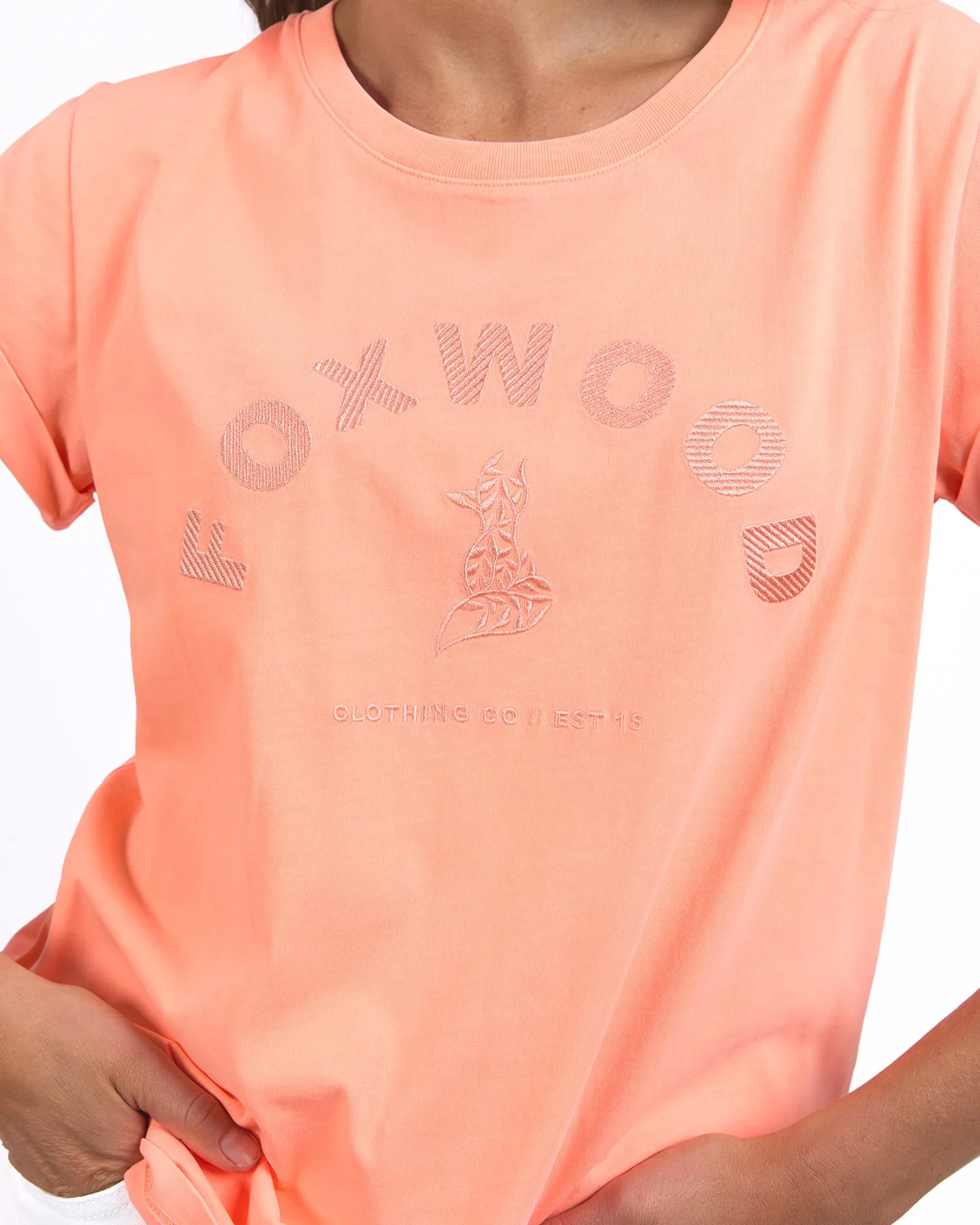 Foxwood Effortless Tee Neon Peach sold by Shine On product image thumbnail 4