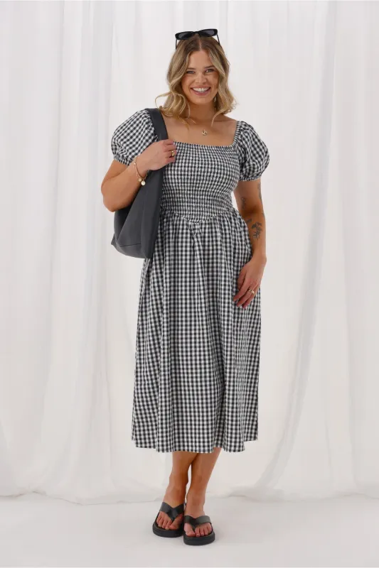 Shine On Label Annaliese Dress Black Check sold by Shine On