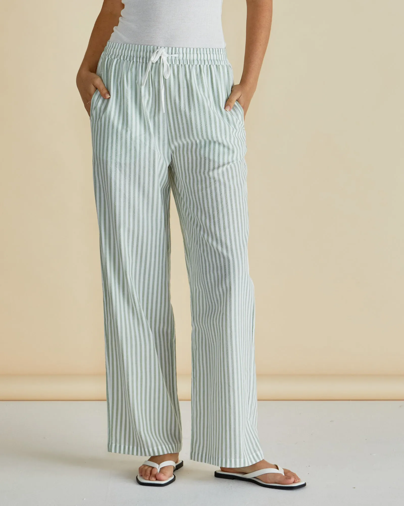 Betty Basics Georgie Pants Sage sold by Shine On