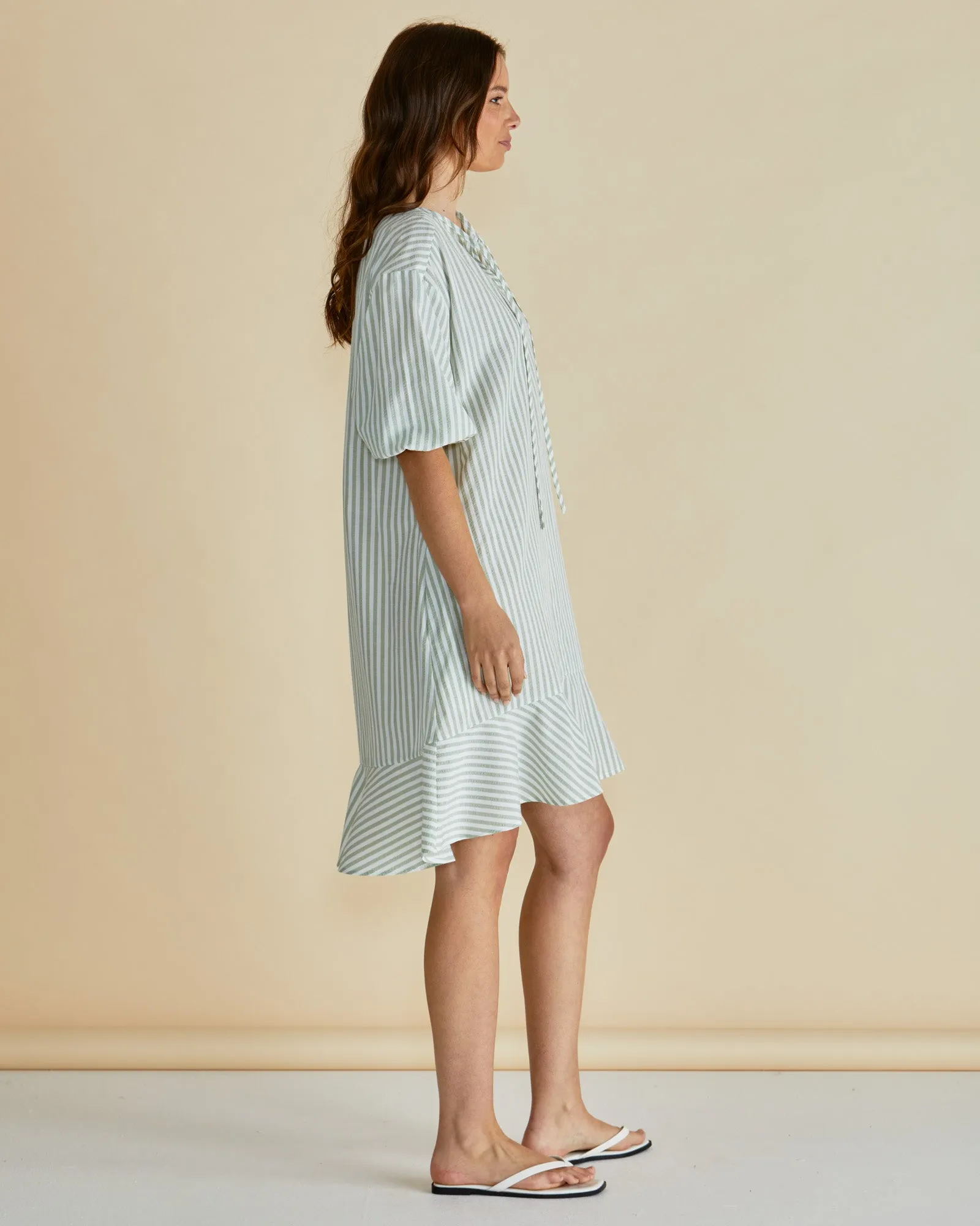 Betty Basics Livvy Dress Sage Stripe sold by Shine On product image thumbnail 2