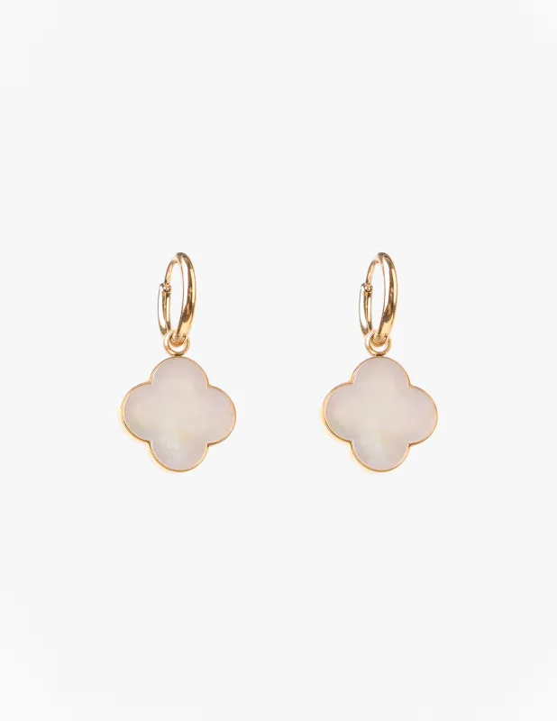 Stella + Gemma Earrings Shell Clover Gold sold by Shine On