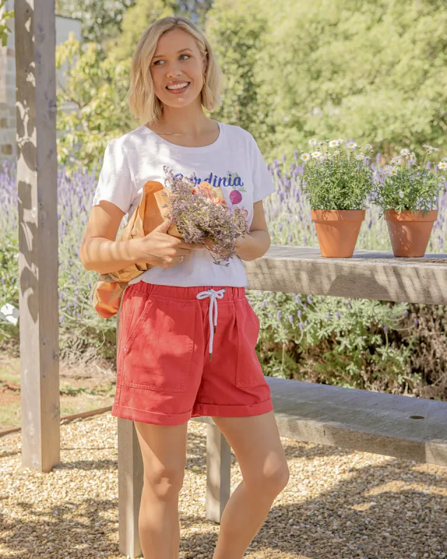 Elm Emma Relaxed Short Poppy sold by Shine On