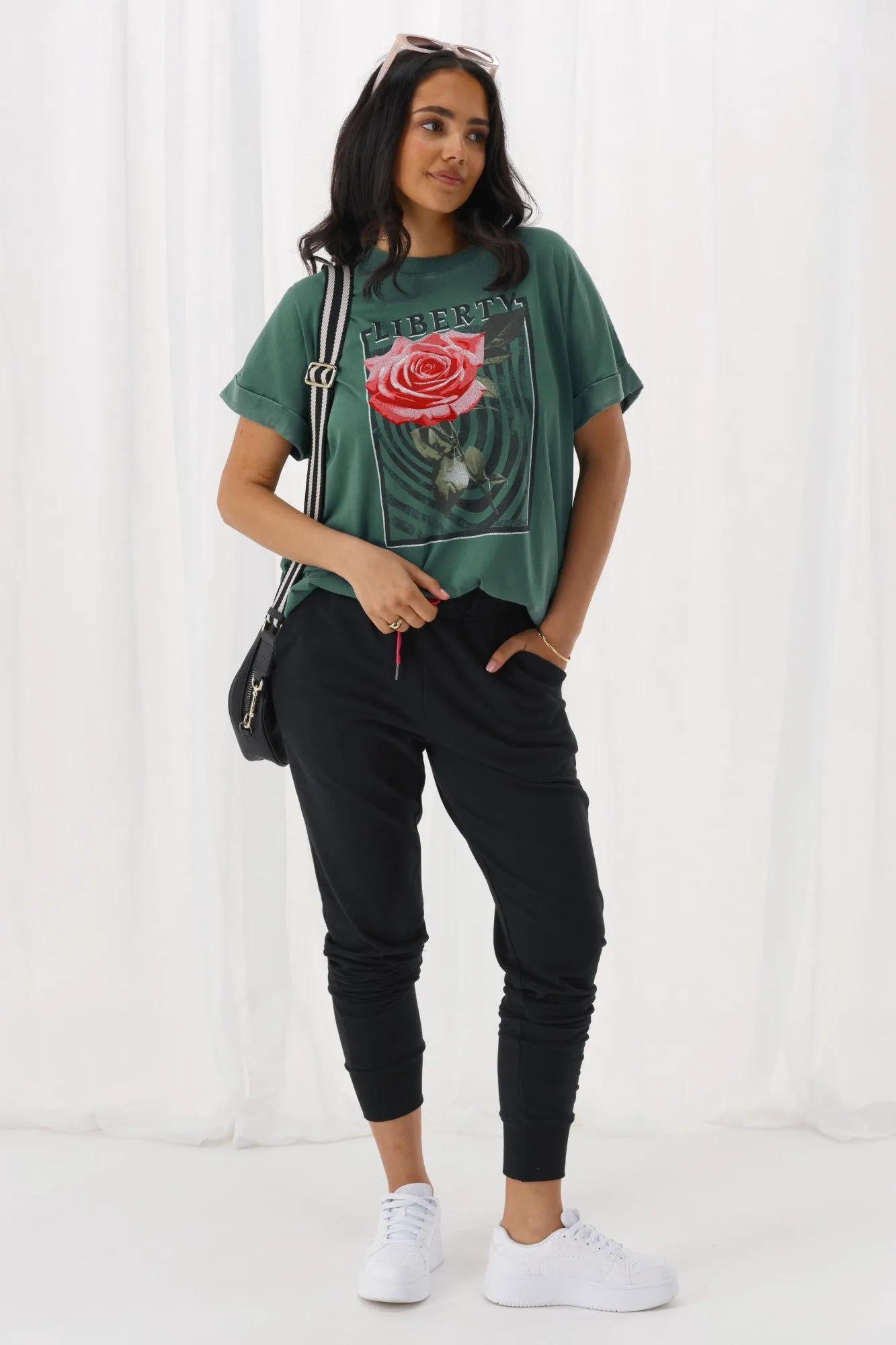 Rebel Club Liberty Rose Capsleeve Tee Green sold by Shine On product image thumbnail 4