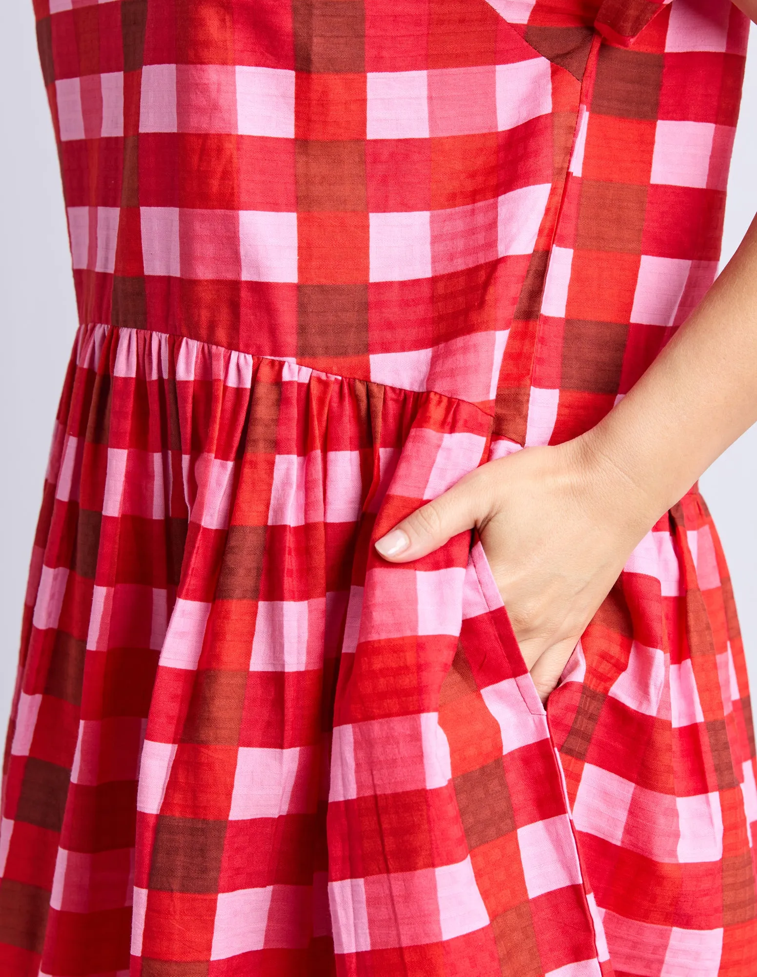 Elm Edin Short Sleeve Dress Poppy Check sold by Shine On product image thumbnail 5