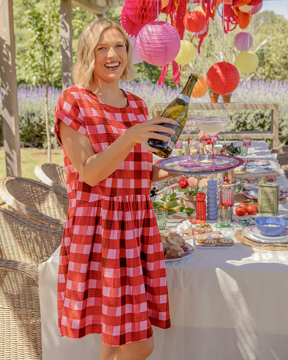 Elm Edin Short Sleeve Dress Poppy Check sold by Shine On product image thumbnail 2