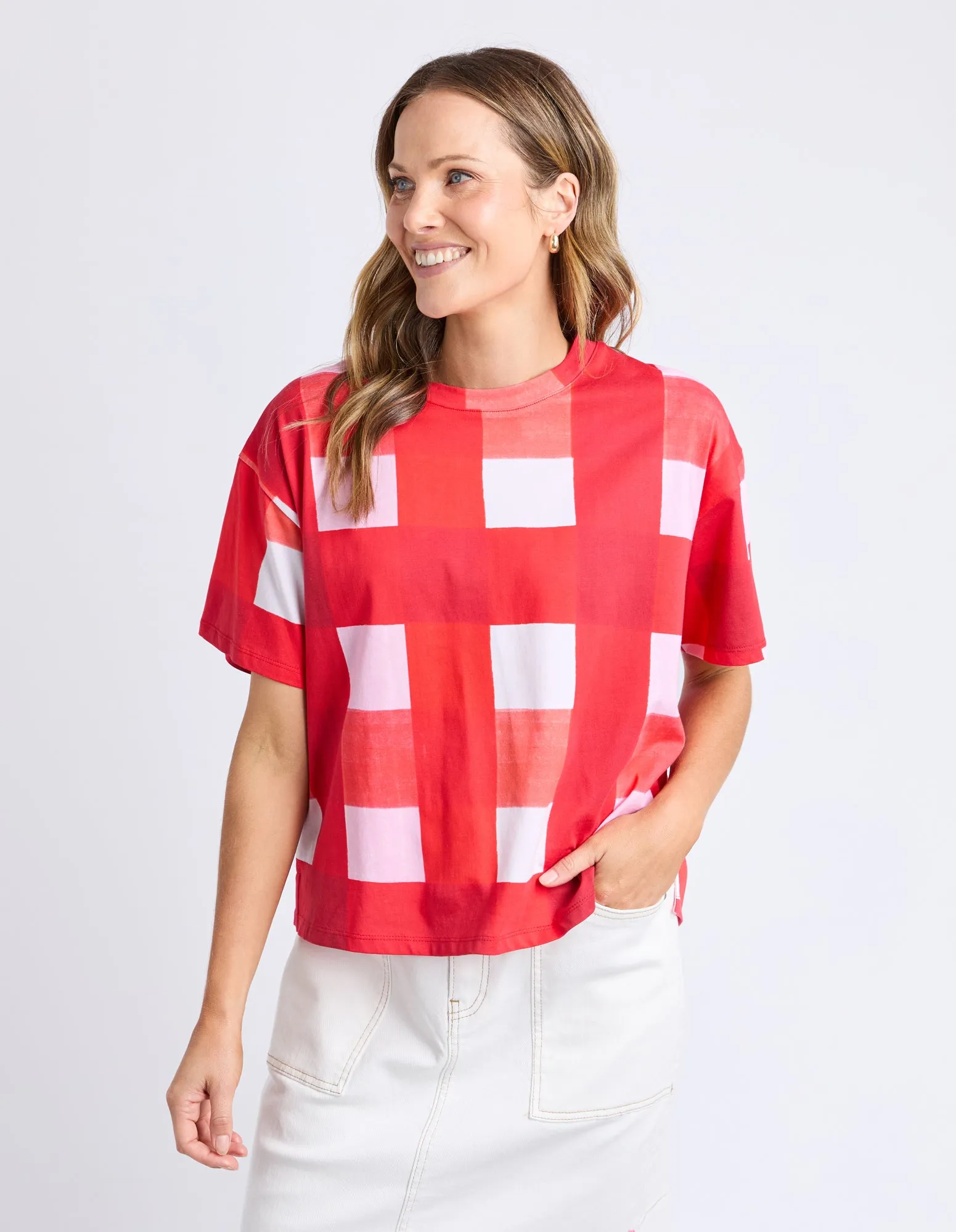 Elm Edin Tee Poppy Check sold by Shine On product image thumbnail 3