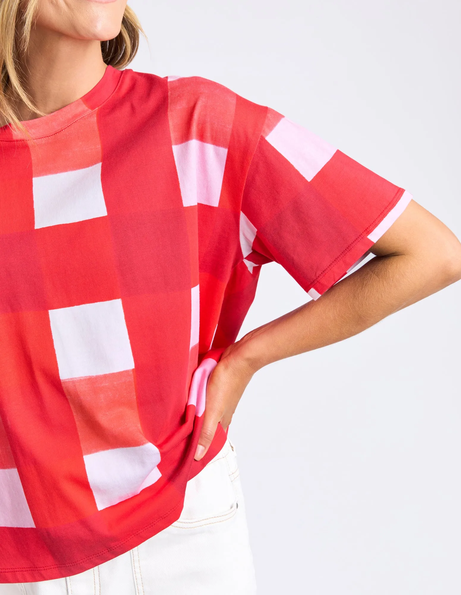 Elm Edin Tee Poppy Check sold by Shine On product image thumbnail 4