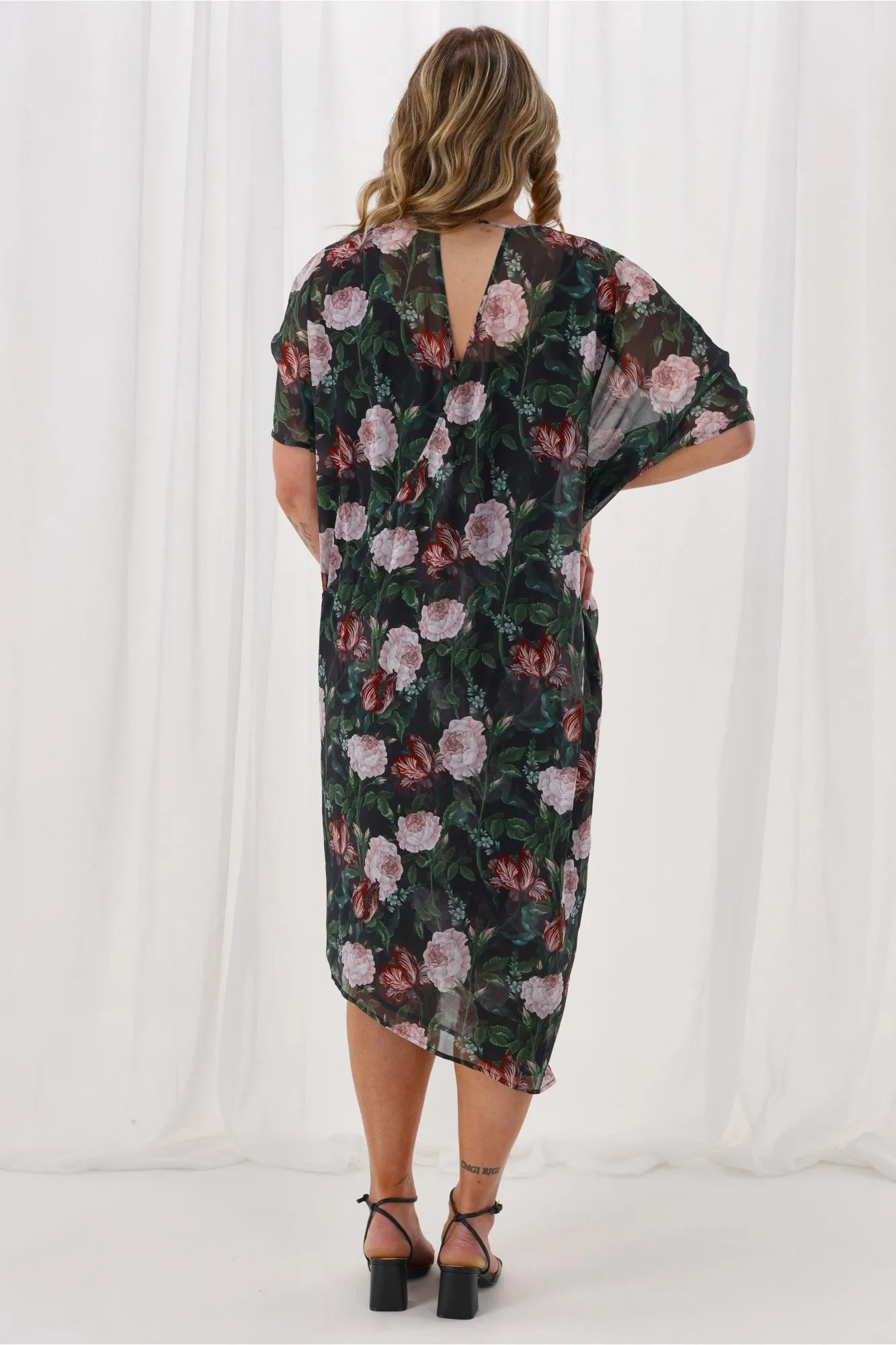Celebration Mira Tuck Dress Black Floral sold by Shine On product image thumbnail 4