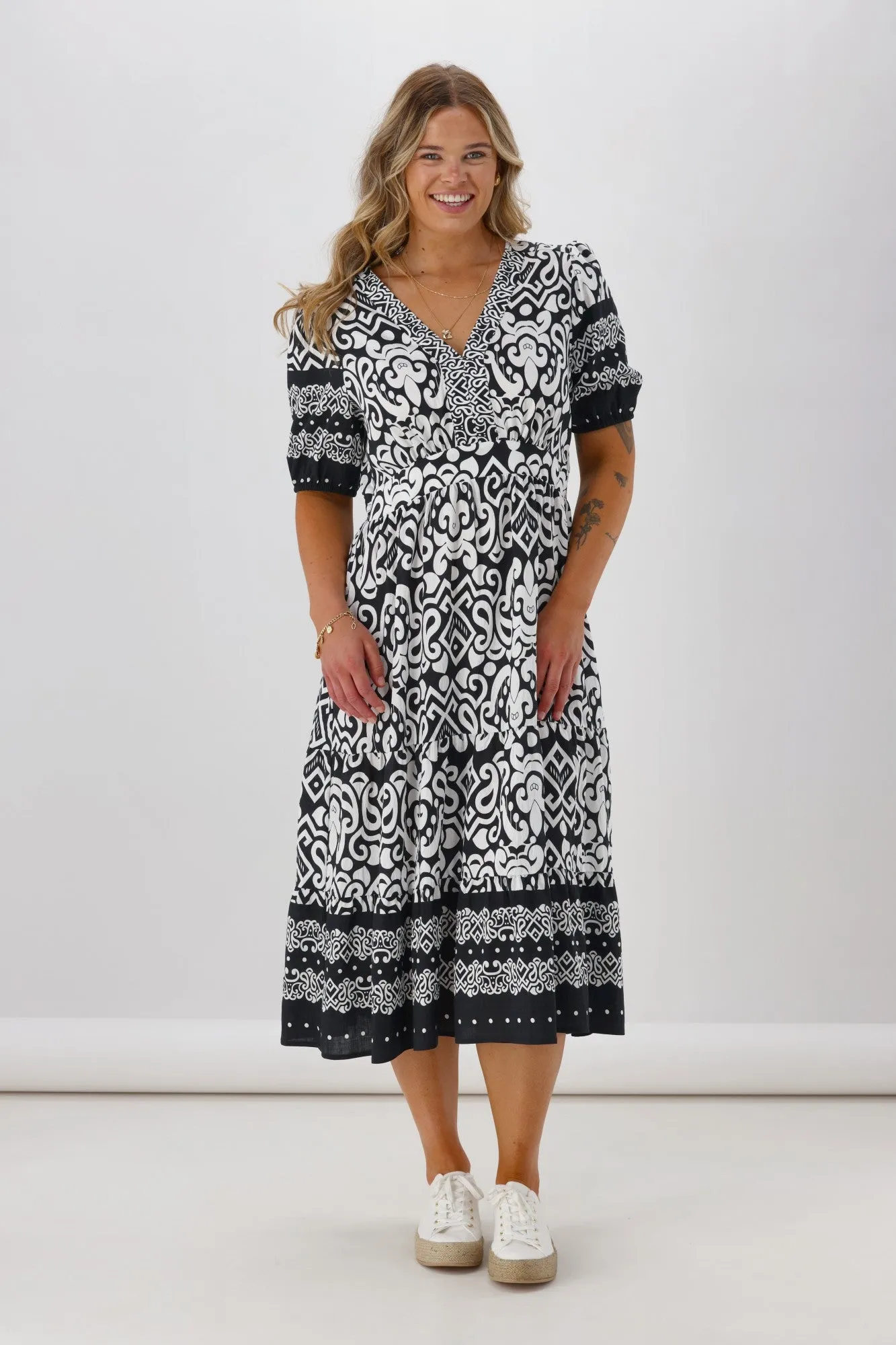 Gloss The Label Daly Border Print Dress Black sold by Shine On product image thumbnail 4