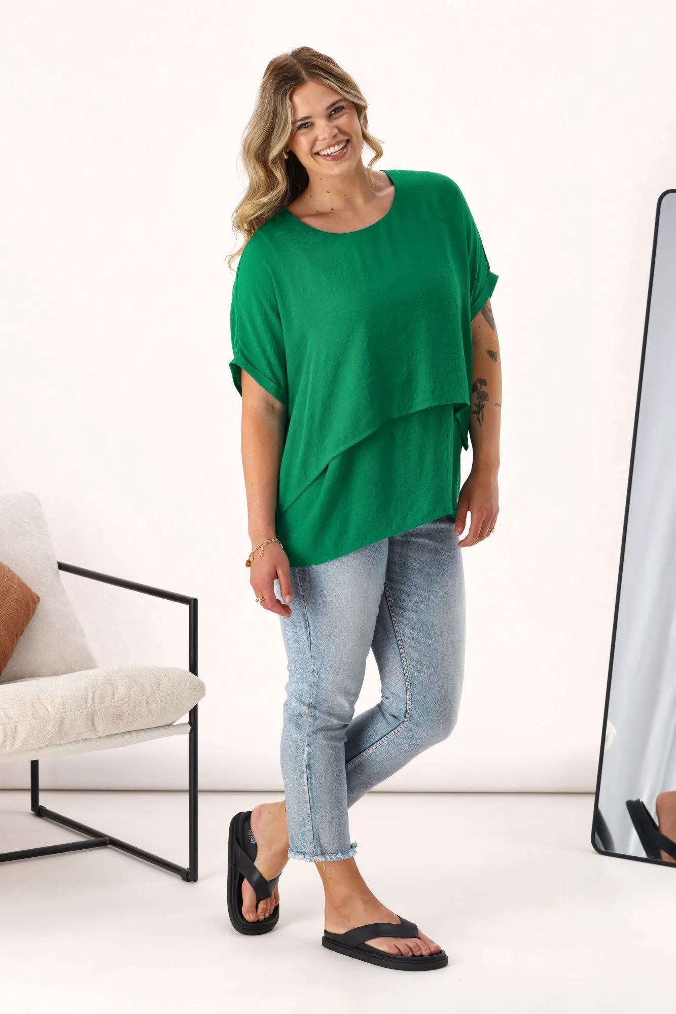 Sunday Boho Nova Layered Top Green sold by Shine On product image thumbnail 4