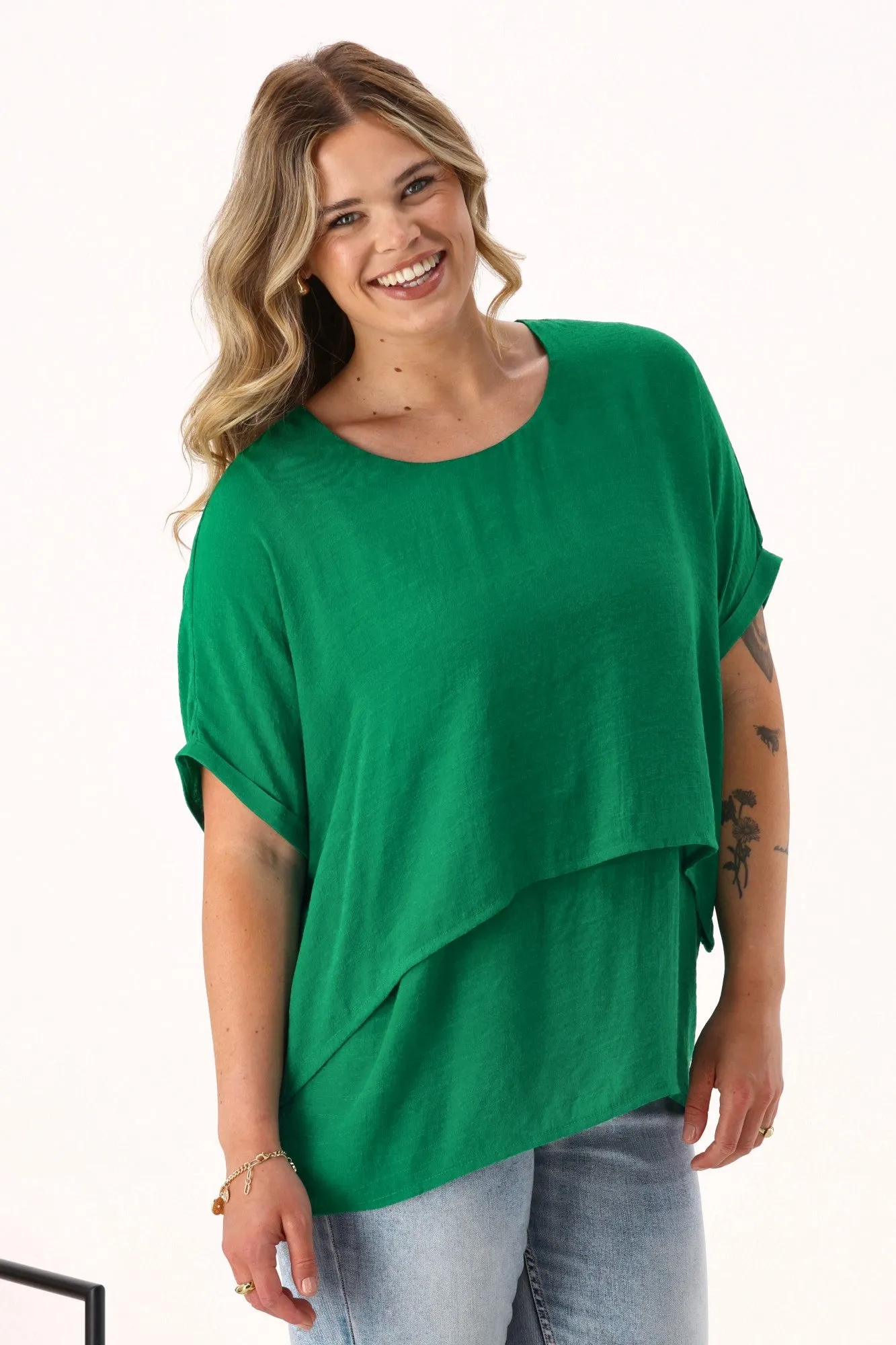 Sunday Boho Nova Layered Top Green sold by Shine On product image thumbnail 2