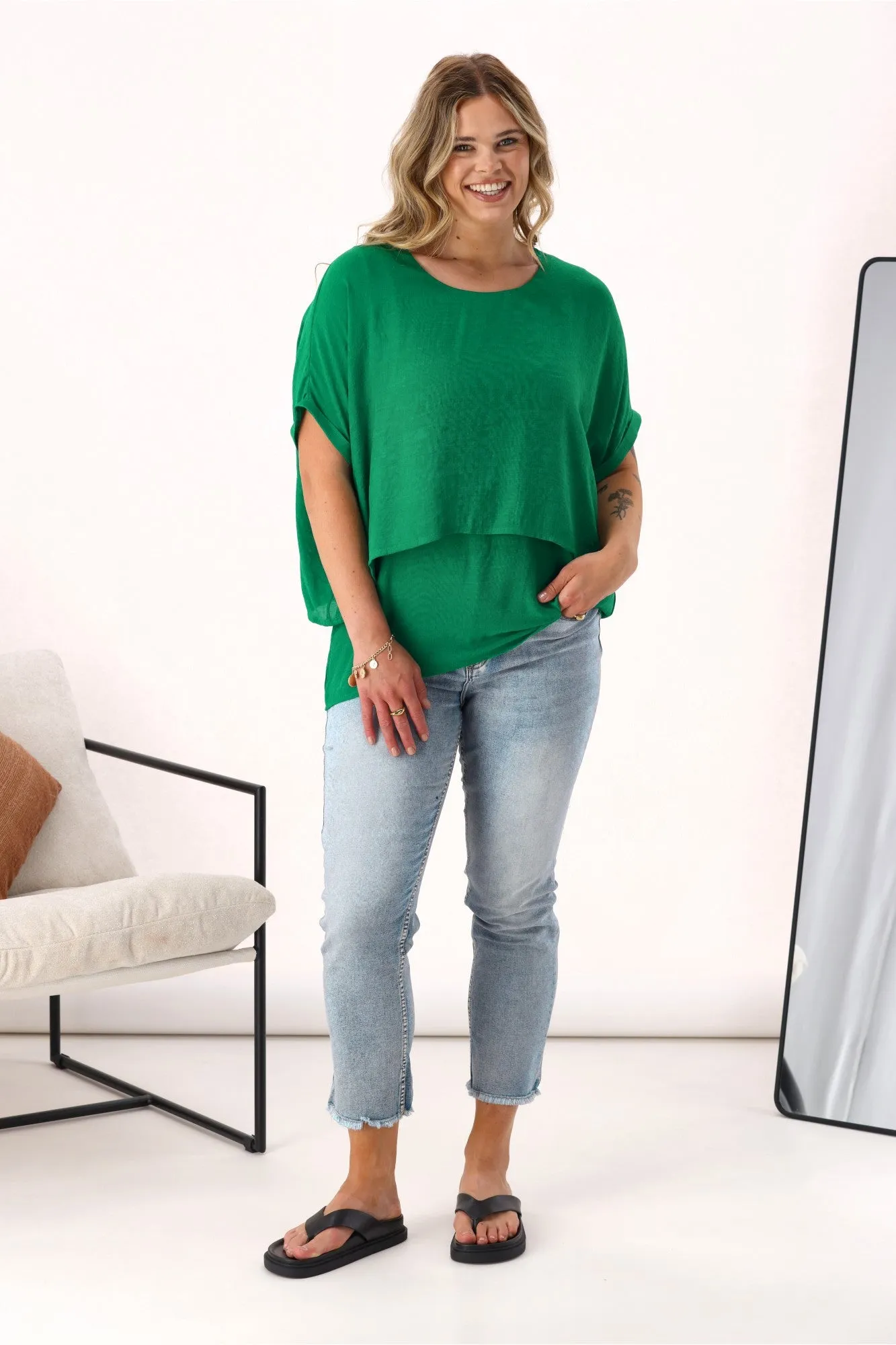 Sunday Boho Nova Layered Top Green sold by Shine On product image thumbnail 3