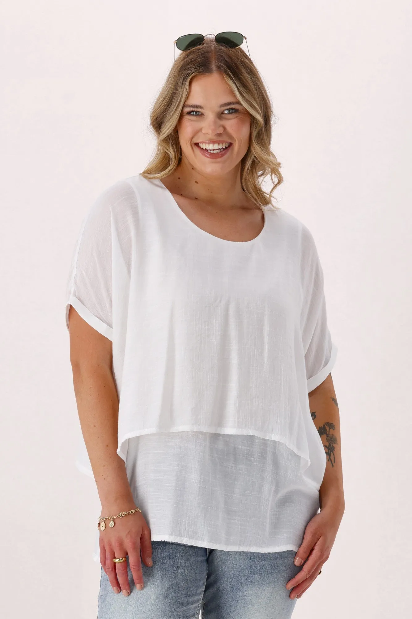 Sunday Boho Nova Layered Top White sold by Shine On product image thumbnail 2