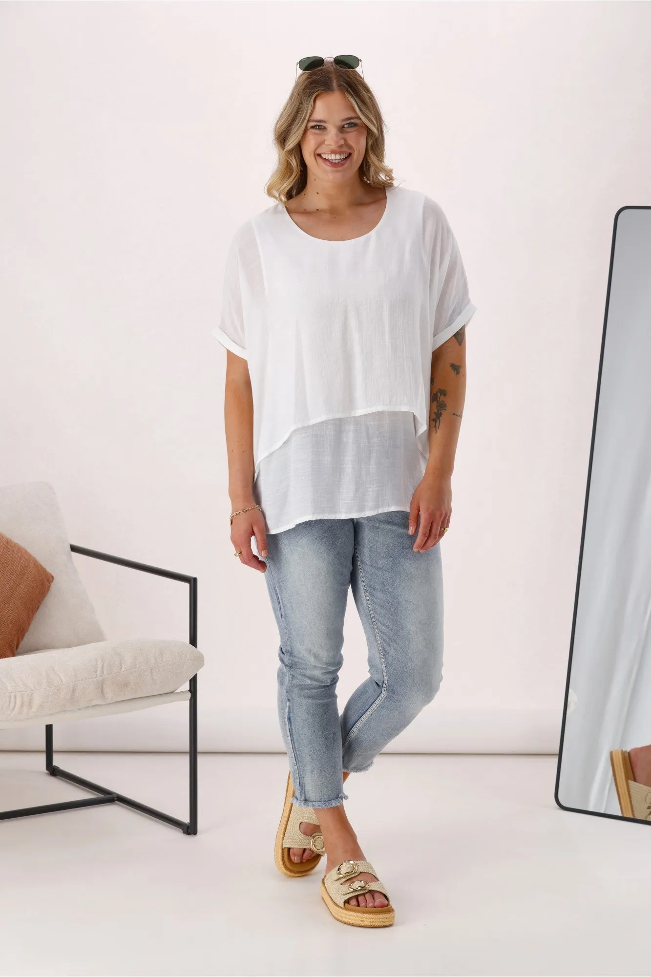 Sunday Boho Nova Layered Top White sold by Shine On product image thumbnail 3