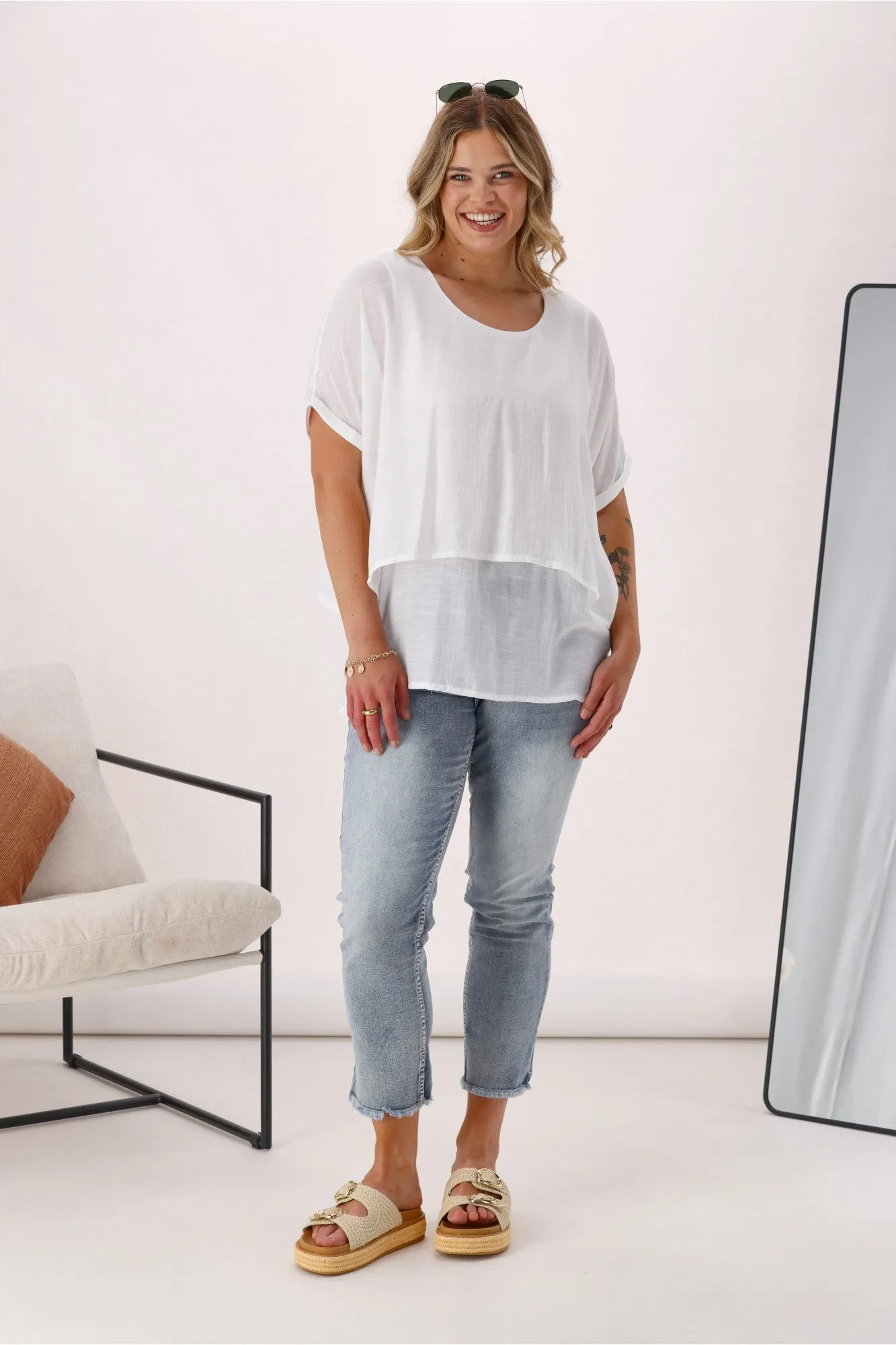 Sunday Boho Nova Layered Top White sold by Shine On product image thumbnail 4