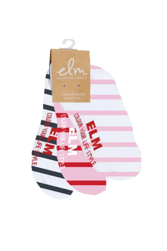 Elm No Show Socks 3pk sold by Shine On