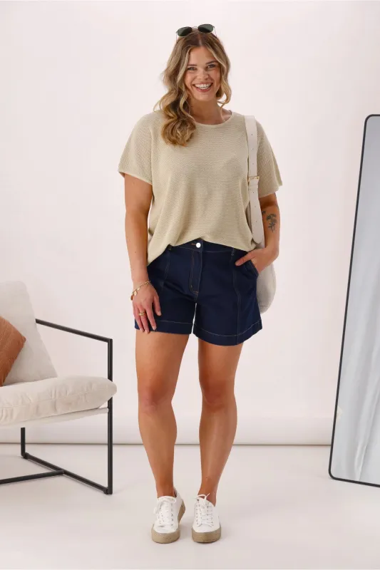 Sunday Boho Milan Mesh Knit Top Natural sold by Shine On