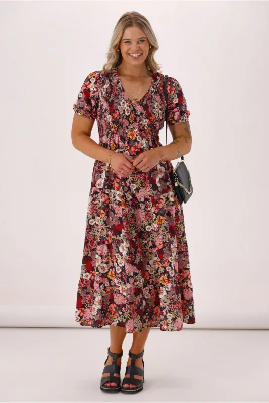 Sunday Boho Mary Midi Dress Black sold by Shine On