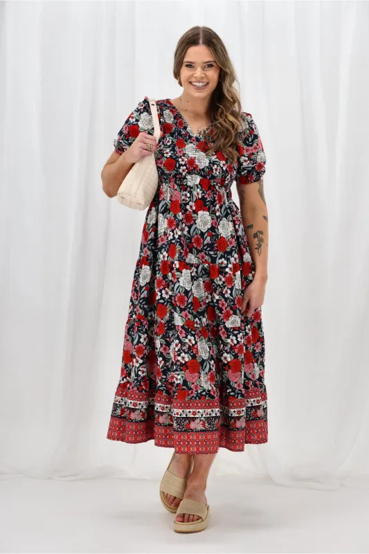 Sunday Boho Jordan Dress Navy Floral sold by Shine On