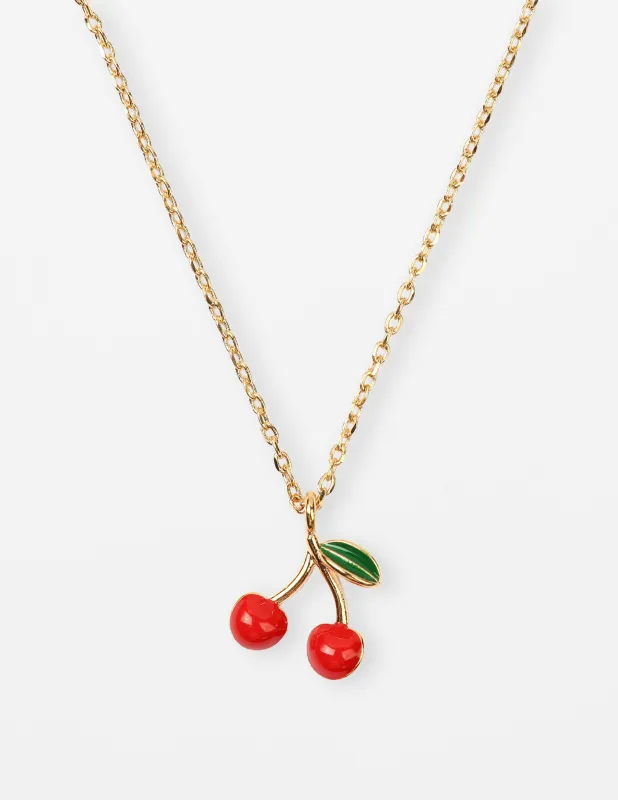 Stella + Gemma Necklace Red Cherries sold by Shine On