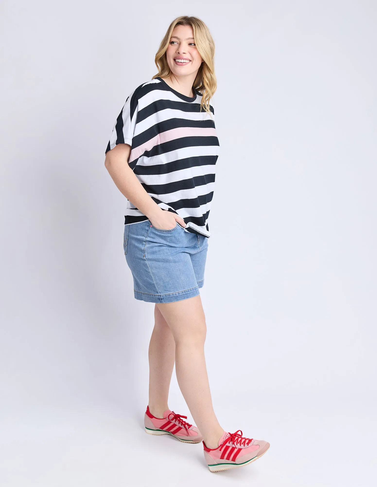 Elm Sorrento Tee Black And White Stripe sold by Shine On product image thumbnail 3
