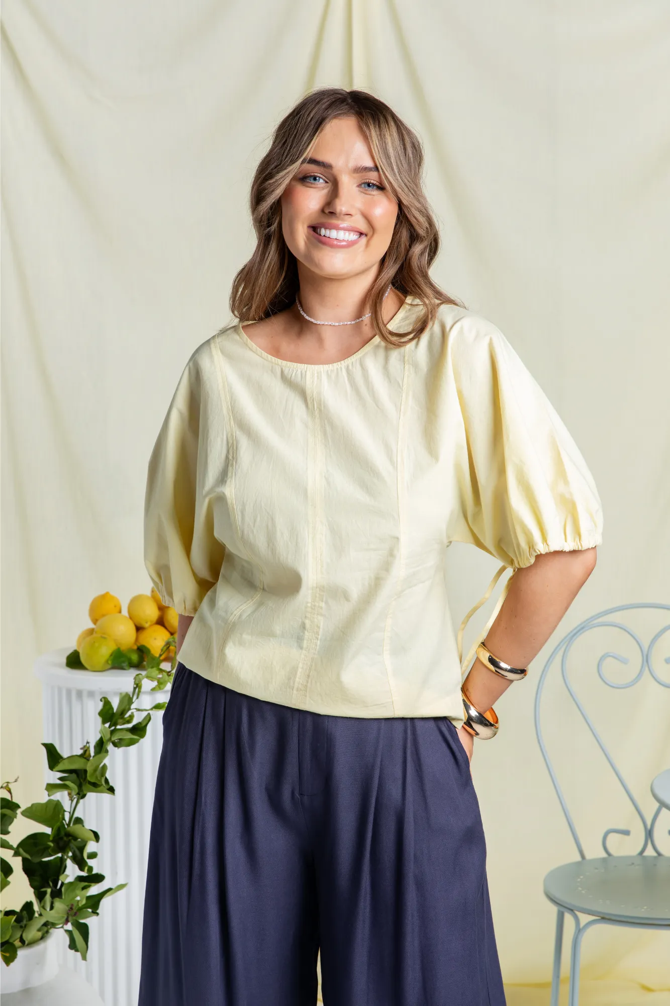 Elm Marie Top Pale Banana sold by Shine On