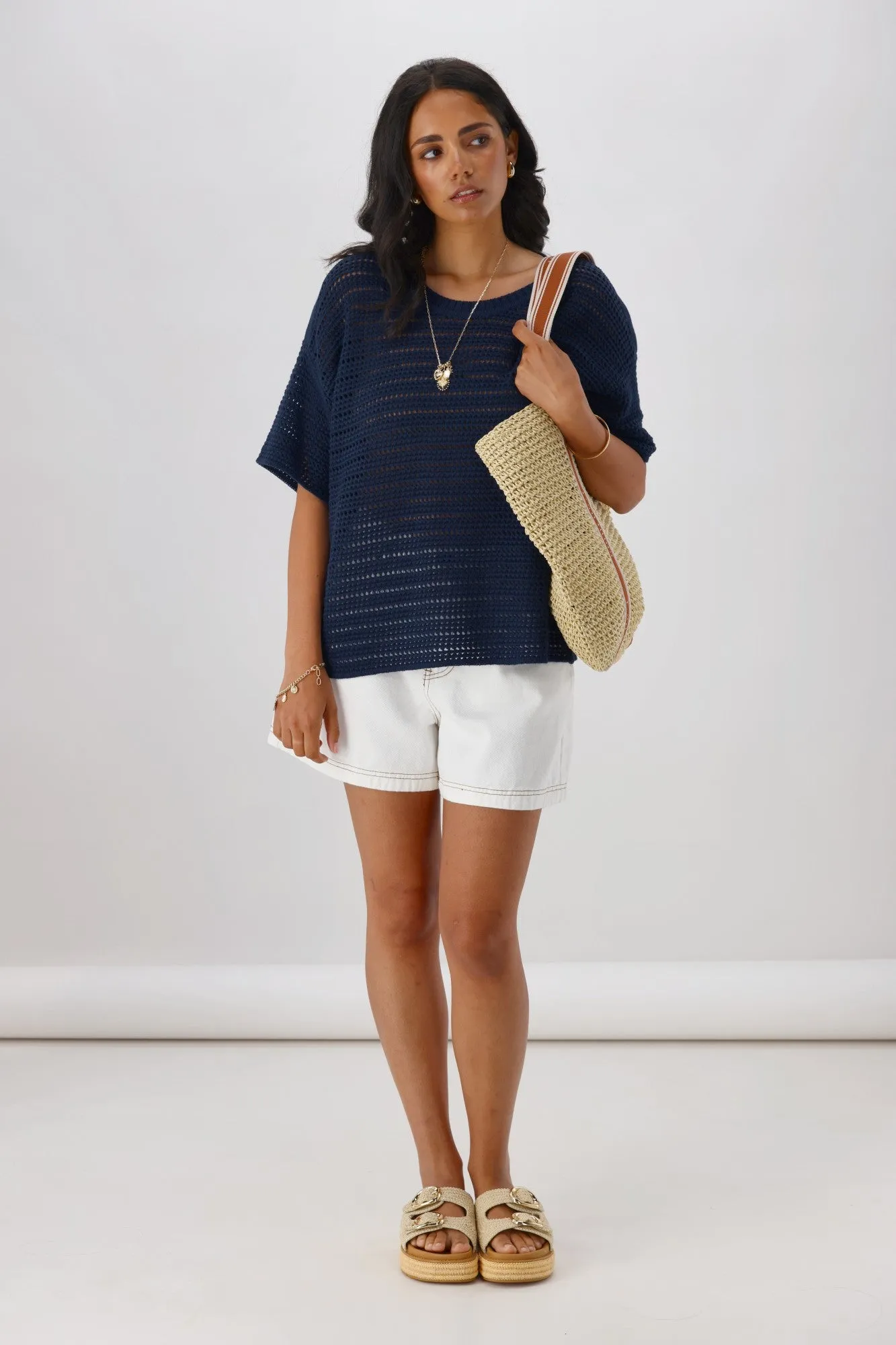 Shine On Label La Dolce Knit Top Navy sold by Shine On product image thumbnail 3