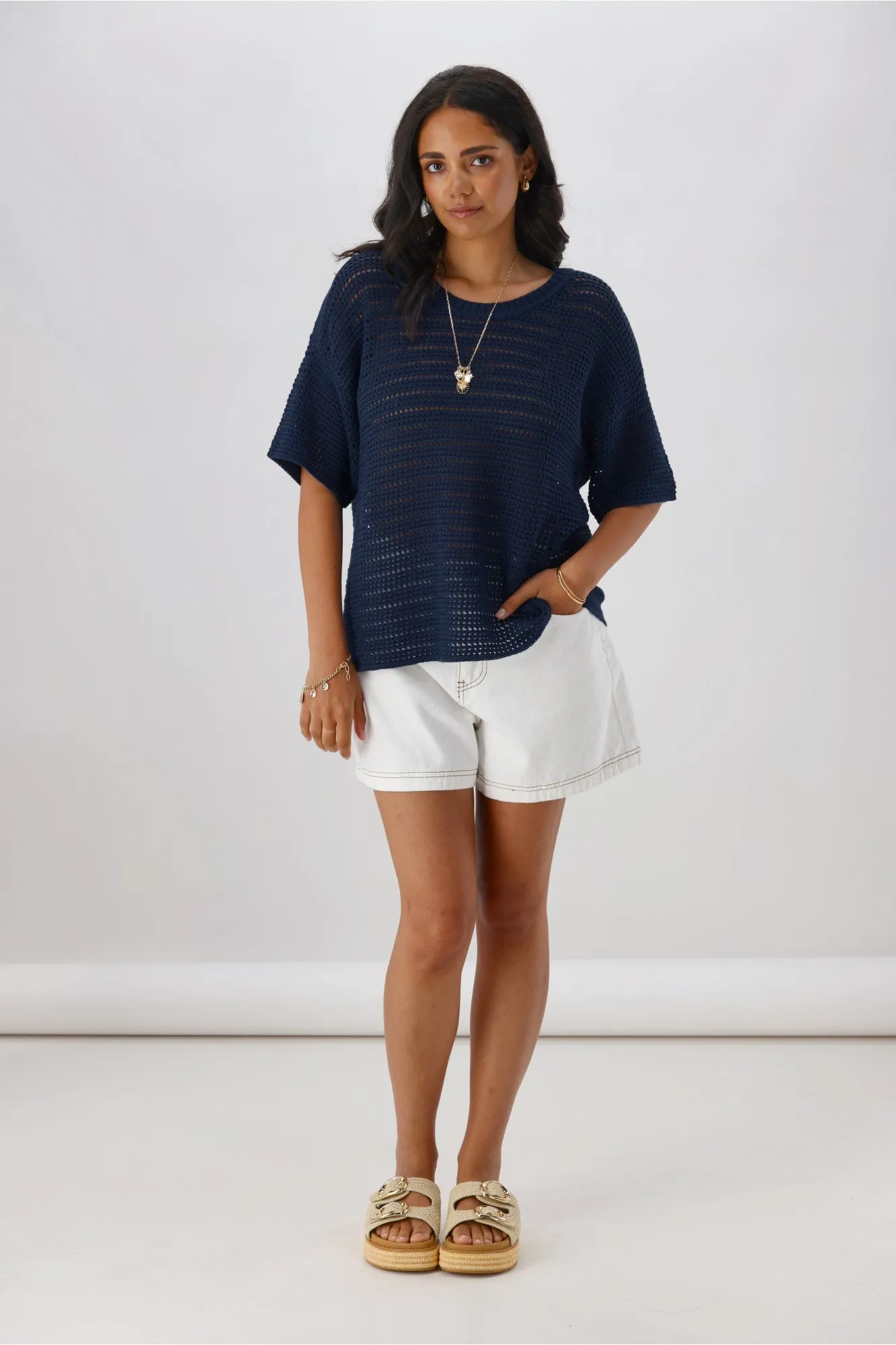 Shine On Label La Dolce Knit Top Navy sold by Shine On product image thumbnail 4